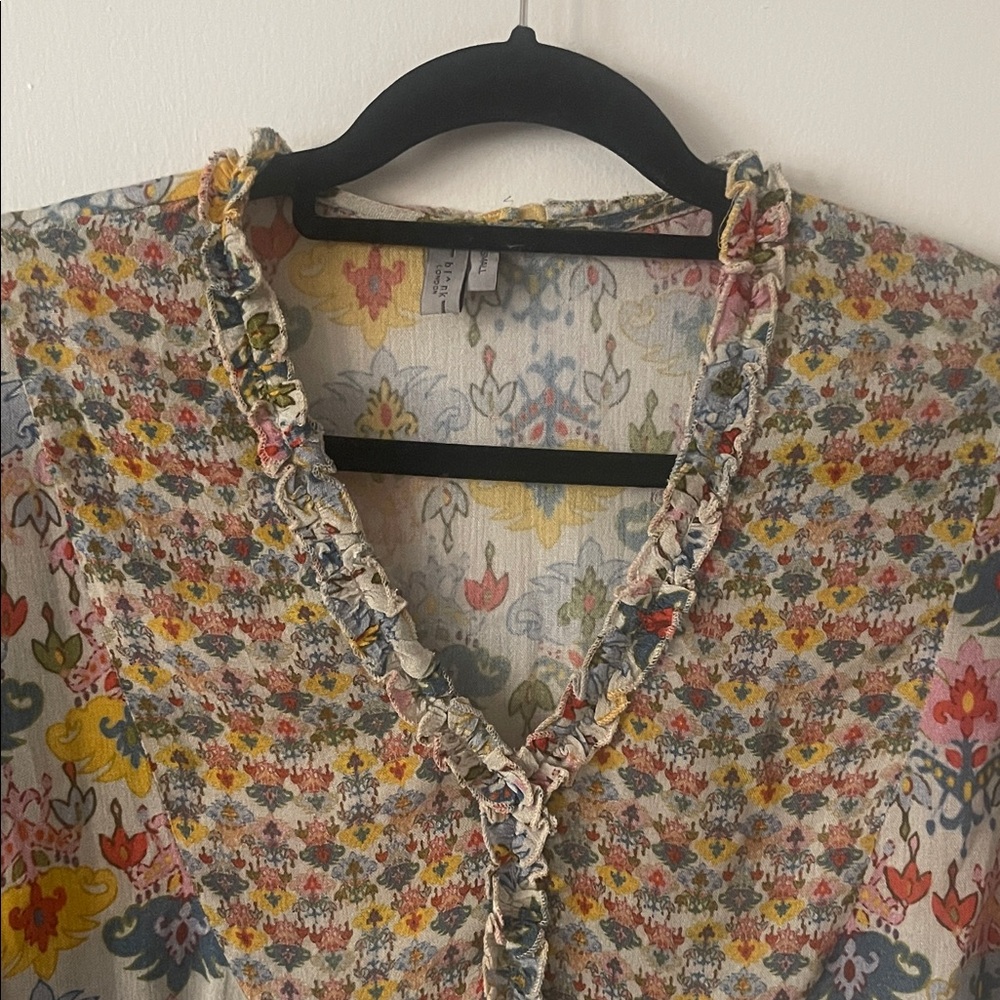 Anthropologie Multicolor Floral Long Blouse - Picture 7 of 11